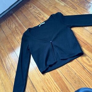 Zara black cropped opened cardigan